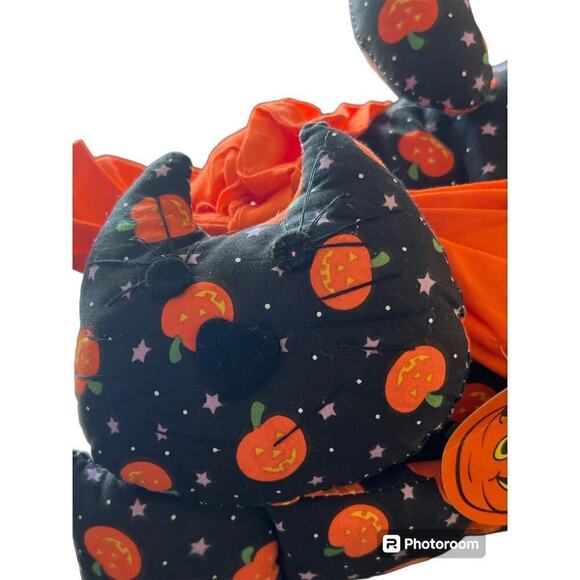 1995 Halloween Jack-o’-lantern Print Plush Weighted Cat NWT - Picture 3 of 5